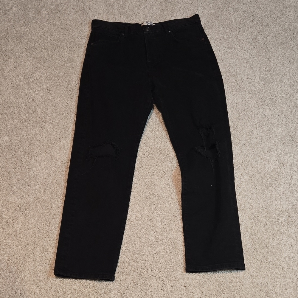 Free People Black Distressed Jeans